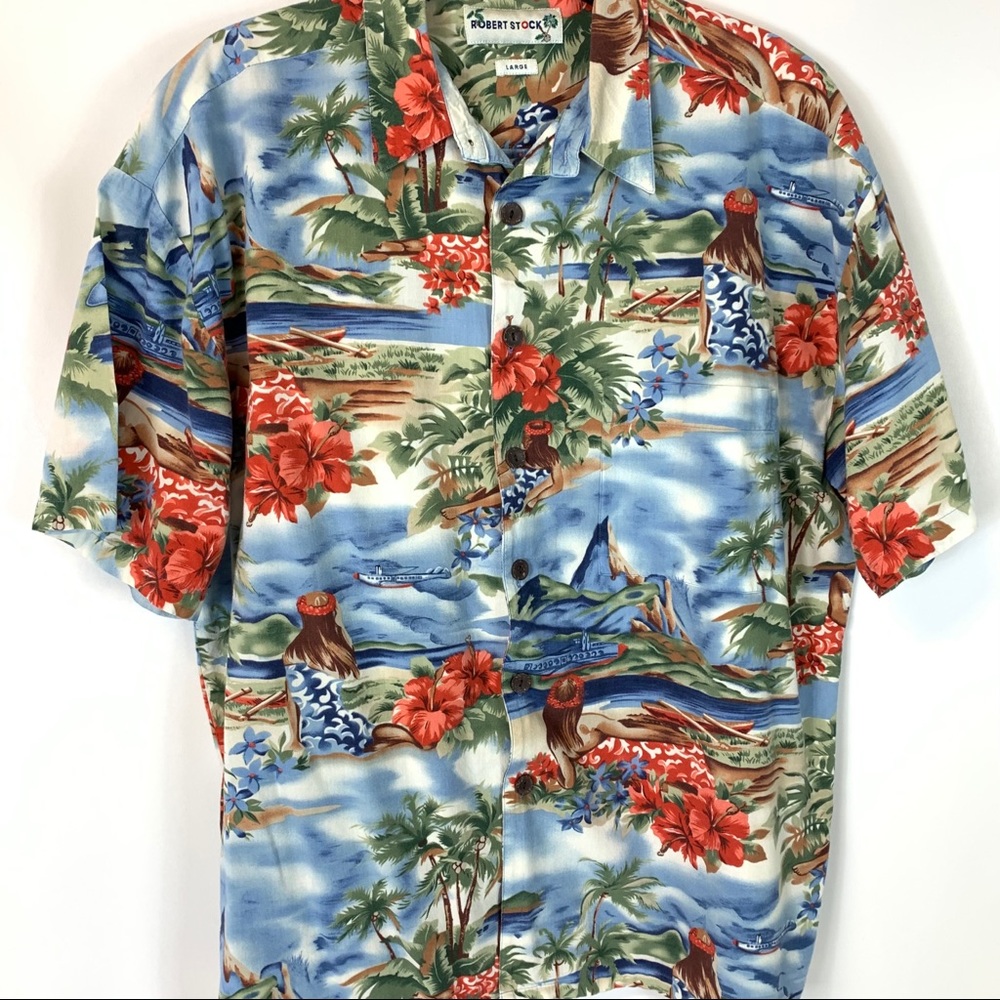 Robert Stock Awesome Hawaiian Shirt Large